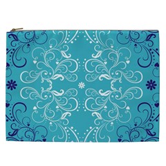 Repeatable Patterns Shutterstock Blue Leaf Heart Love Cosmetic Bag (xxl)  by Mariart