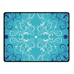 Repeatable Patterns Shutterstock Blue Leaf Heart Love Double Sided Fleece Blanket (small)  by Mariart