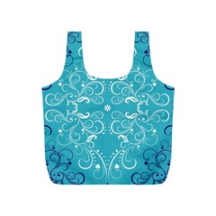 Repeatable Patterns Shutterstock Blue Leaf Heart Love Full Print Recycle Bags (s)  by Mariart