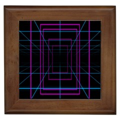 Retro Neon Grid Squares And Circle Pop Loop Motion Background Plaid Purple Framed Tiles