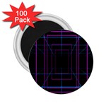 Retro Neon Grid Squares And Circle Pop Loop Motion Background Plaid Purple 2.25  Magnets (100 pack)  Front