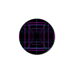 Retro Neon Grid Squares And Circle Pop Loop Motion Background Plaid Purple Golf Ball Marker