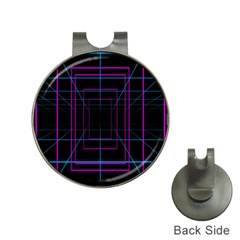 Retro Neon Grid Squares And Circle Pop Loop Motion Background Plaid Purple Hat Clips With Golf Markers