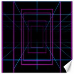 Retro Neon Grid Squares And Circle Pop Loop Motion Background Plaid Purple Canvas 12  x 12   11.4 x11.56  Canvas - 1