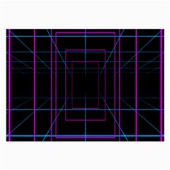 Retro Neon Grid Squares And Circle Pop Loop Motion Background Plaid Purple Large Glasses Cloth (2-side)