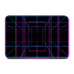 Retro Neon Grid Squares And Circle Pop Loop Motion Background Plaid Purple Plate Mats