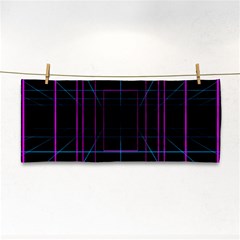 Retro Neon Grid Squares And Circle Pop Loop Motion Background Plaid Purple Cosmetic Storage Cases by Mariart