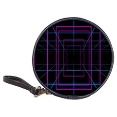 Retro Neon Grid Squares And Circle Pop Loop Motion Background Plaid Purple Classic 20-cd Wallets