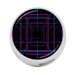 Retro Neon Grid Squares And Circle Pop Loop Motion Background Plaid Purple 4-Port USB Hub (One Side) Front