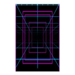 Retro Neon Grid Squares And Circle Pop Loop Motion Background Plaid Purple Shower Curtain 48  X 72  (small)  by Mariart