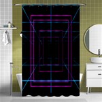 Retro Neon Grid Squares And Circle Pop Loop Motion Background Plaid Purple Shower Curtain 48  x 72  (Small)  Curtain(48  X 72 ) - 42.18 x64.8  Curtain(48  X 72 )