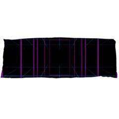 Retro Neon Grid Squares And Circle Pop Loop Motion Background Plaid Purple Body Pillow Case (dakimakura)