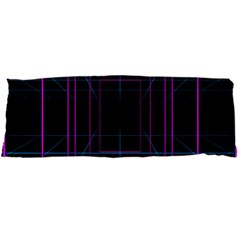 Retro Neon Grid Squares And Circle Pop Loop Motion Background Plaid Purple Body Pillow Case Dakimakura (two Sides)