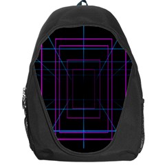 Retro Neon Grid Squares And Circle Pop Loop Motion Background Plaid Purple Backpack Bag