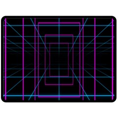 Retro Neon Grid Squares And Circle Pop Loop Motion Background Plaid Purple Double Sided Fleece Blanket (large)  by Mariart