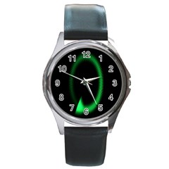 Rotating Ring Loading Circle Various Colors Loop Motion Green Round Metal Watch