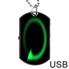 Rotating Ring Loading Circle Various Colors Loop Motion Green Dog Tag Usb Flash (one Side) by Mariart