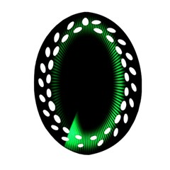 Rotating Ring Loading Circle Various Colors Loop Motion Green Oval Filigree Ornament (two Sides) by Mariart