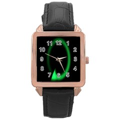 Rotating Ring Loading Circle Various Colors Loop Motion Green Rose Gold Leather Watch  by Mariart