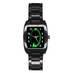 Rotating Ring Loading Circle Various Colors Loop Motion Green Stainless Steel Barrel Watch