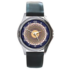 Sahasrara Blue Round Metal Watch