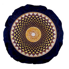 Sahasrara Blue Large 18  Premium Flano Round Cushions