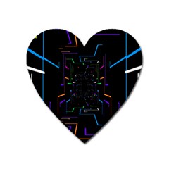 Seamless 3d Animation Digital Futuristic Tunnel Path Color Changing Geometric Electrical Line Zoomin Heart Magnet by Mariart