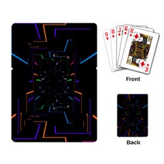 Seamless 3d Animation Digital Futuristic Tunnel Path Color Changing Geometric Electrical Line Zoomin Playing Card by Mariart