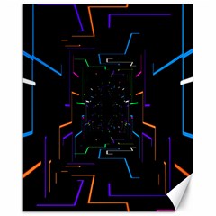 Seamless 3d Animation Digital Futuristic Tunnel Path Color Changing Geometric Electrical Line Zoomin Canvas 16  X 20   by Mariart