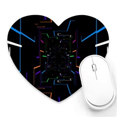 Seamless 3d Animation Digital Futuristic Tunnel Path Color Changing Geometric Electrical Line Zoomin Heart Mousepads by Mariart