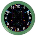 Seamless 3d Animation Digital Futuristic Tunnel Path Color Changing Geometric Electrical Line Zoomin Color Wall Clocks Front