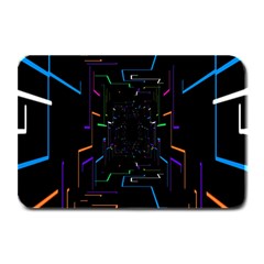 Seamless 3d Animation Digital Futuristic Tunnel Path Color Changing Geometric Electrical Line Zoomin Plate Mats by Mariart