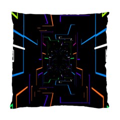 Seamless 3d Animation Digital Futuristic Tunnel Path Color Changing Geometric Electrical Line Zoomin Standard Cushion Case (two Sides) by Mariart