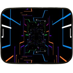 Seamless 3d Animation Digital Futuristic Tunnel Path Color Changing Geometric Electrical Line Zoomin Double Sided Fleece Blanket (mini)  by Mariart