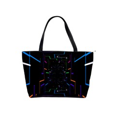 Seamless 3d Animation Digital Futuristic Tunnel Path Color Changing Geometric Electrical Line Zoomin Shoulder Handbags by Mariart