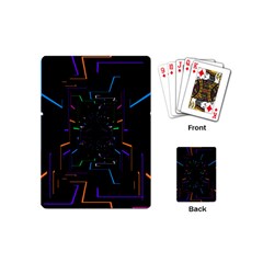 Seamless 3d Animation Digital Futuristic Tunnel Path Color Changing Geometric Electrical Line Zoomin Playing Cards (mini)  by Mariart