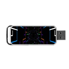 Seamless 3d Animation Digital Futuristic Tunnel Path Color Changing Geometric Electrical Line Zoomin Portable Usb Flash (one Side) by Mariart