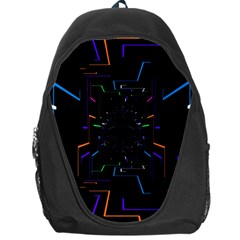 Seamless 3d Animation Digital Futuristic Tunnel Path Color Changing Geometric Electrical Line Zoomin Backpack Bag