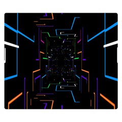 Seamless 3d Animation Digital Futuristic Tunnel Path Color Changing Geometric Electrical Line Zoomin Double Sided Flano Blanket (small)  by Mariart