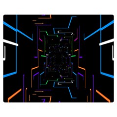 Seamless 3d Animation Digital Futuristic Tunnel Path Color Changing Geometric Electrical Line Zoomin Double Sided Flano Blanket (medium)  by Mariart