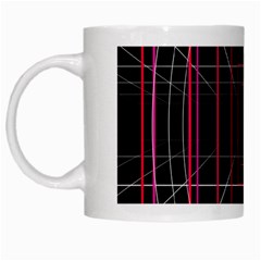 Retro Neon Grid Squares And Circle Pop Loop Motion Background Plaid White Mugs