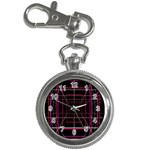 Retro Neon Grid Squares And Circle Pop Loop Motion Background Plaid Key Chain Watches Front