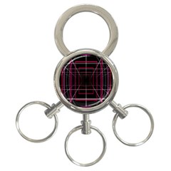 Retro Neon Grid Squares And Circle Pop Loop Motion Background Plaid 3-ring Key Chains by Mariart