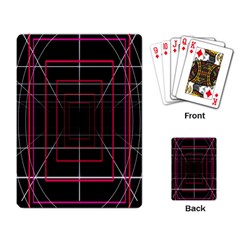 Retro Neon Grid Squares And Circle Pop Loop Motion Background Plaid Playing Card by Mariart