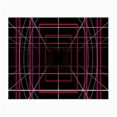 Retro Neon Grid Squares And Circle Pop Loop Motion Background Plaid Small Glasses Cloth (2-side)