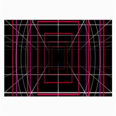 Retro Neon Grid Squares And Circle Pop Loop Motion Background Plaid Large Glasses Cloth (2-side) by Mariart