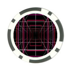 Retro Neon Grid Squares And Circle Pop Loop Motion Background Plaid Poker Chip Card Guard by Mariart