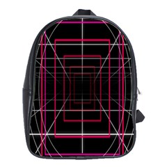 Retro Neon Grid Squares And Circle Pop Loop Motion Background Plaid School Bag (large) by Mariart