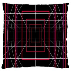 Retro Neon Grid Squares And Circle Pop Loop Motion Background Plaid Large Cushion Case (one Side) by Mariart