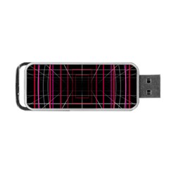 Retro Neon Grid Squares And Circle Pop Loop Motion Background Plaid Portable Usb Flash (two Sides) by Mariart